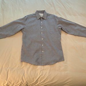 Brooks Brothers Regent Fit blue and white checkered dress shirt, size 16/35,